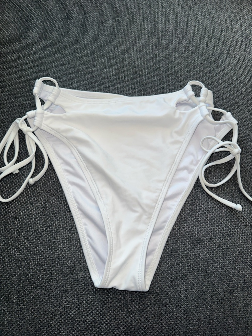 RELLECIGA White Tie-Side Bikini Bottom